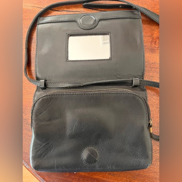 Madewell The Morgan Leather Crossbody Bag Clutch Black with Mirror Boho Concert - Picture 5 of 8